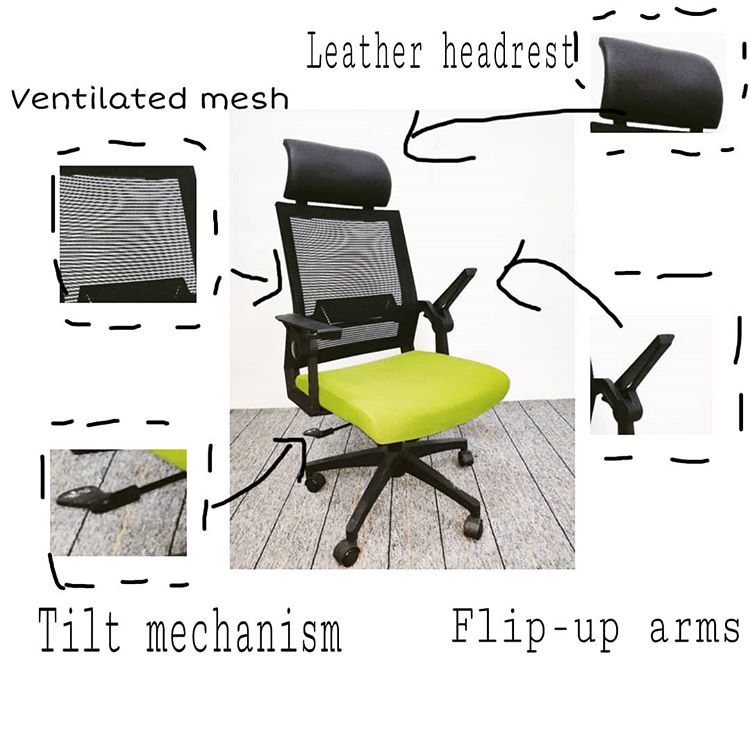 Tilt Controls with office ergonomic chair footrest