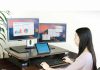 Costco Standing Desk – Options to Take Home Today Best Costco Standing Desk - airLIFT PRO 35.4 Electric Sit-Stand Desk Riser with USB Charging Port & Tablet Slot -