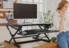 Flexispot standing desk converter review: M2b vs M3b height adjustable stand up desk FLEXISPOT standing desk converter