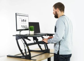 FITUEYES vs VIVO – height adjustable standing desk converter showdown VIVO standing desk converter