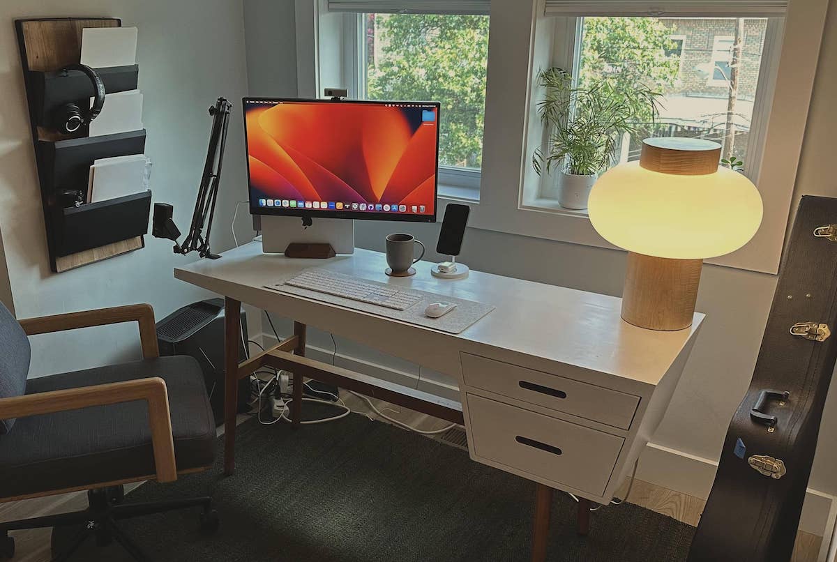 the cabinet transformed into a desk